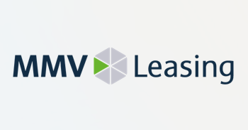 MMV Leasing Logo mit geometrischem Symbol und Schriftzug.