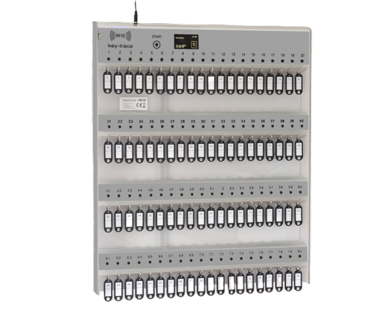 Digitales Schlüsselbrett Keytrace mit 80 Schlüsselplätzen.