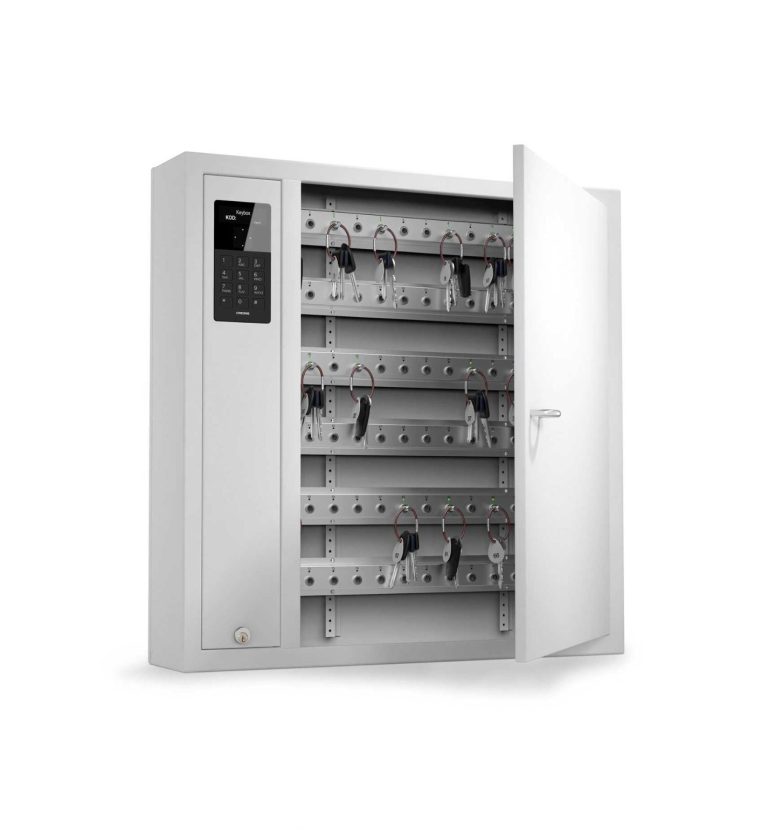 CREONE Schlüsselschrank mit mehreren Schlüsseln, offen.